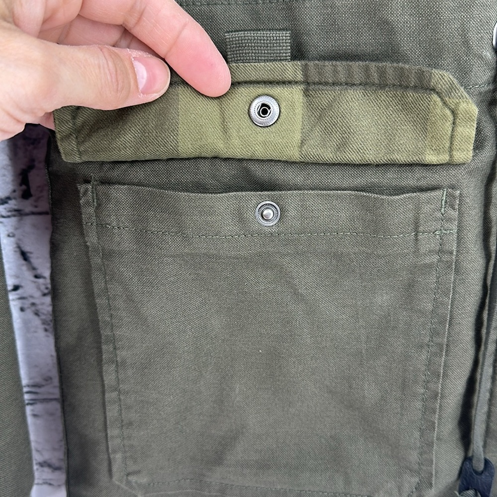 TNF Urban Utility Flannel-Lined Cargo Military Jacket Army Green SMALL EUC! - Picture 7 of 8